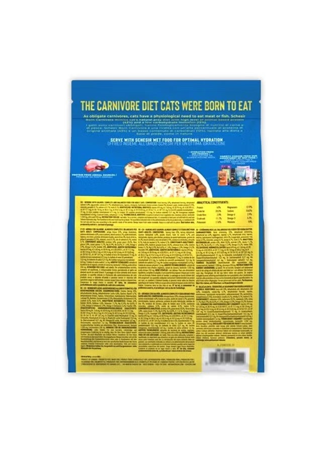 Schesir Born Carnivore Grain Free Oven Baked Dry Cat Food Herring & Salmon 1.25kg | High Protein Low Carb Adult Cat Formula for Digestion & Skin Coat Health - Image 3